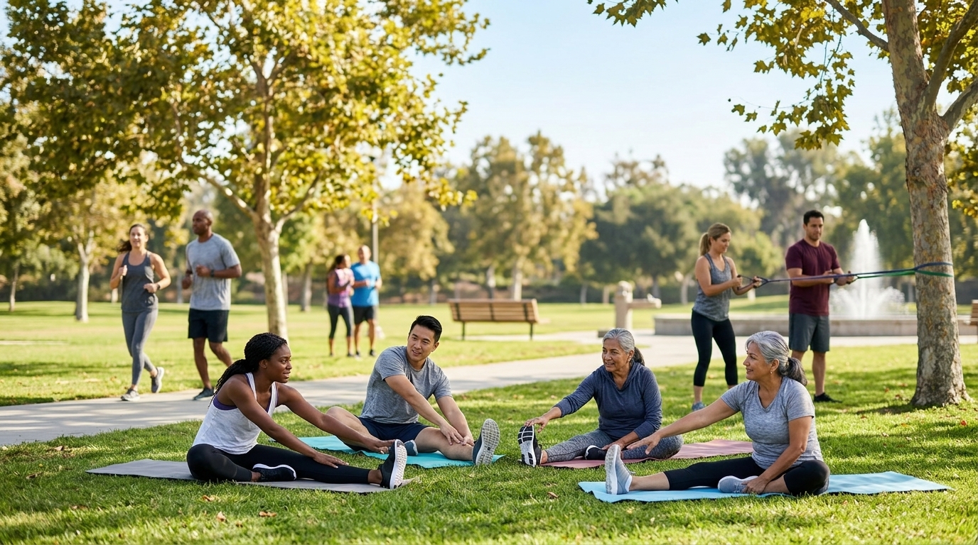 Control Your Insulin and Prevent Health Problems — people exercising in a local park — by Rosas Medical Center