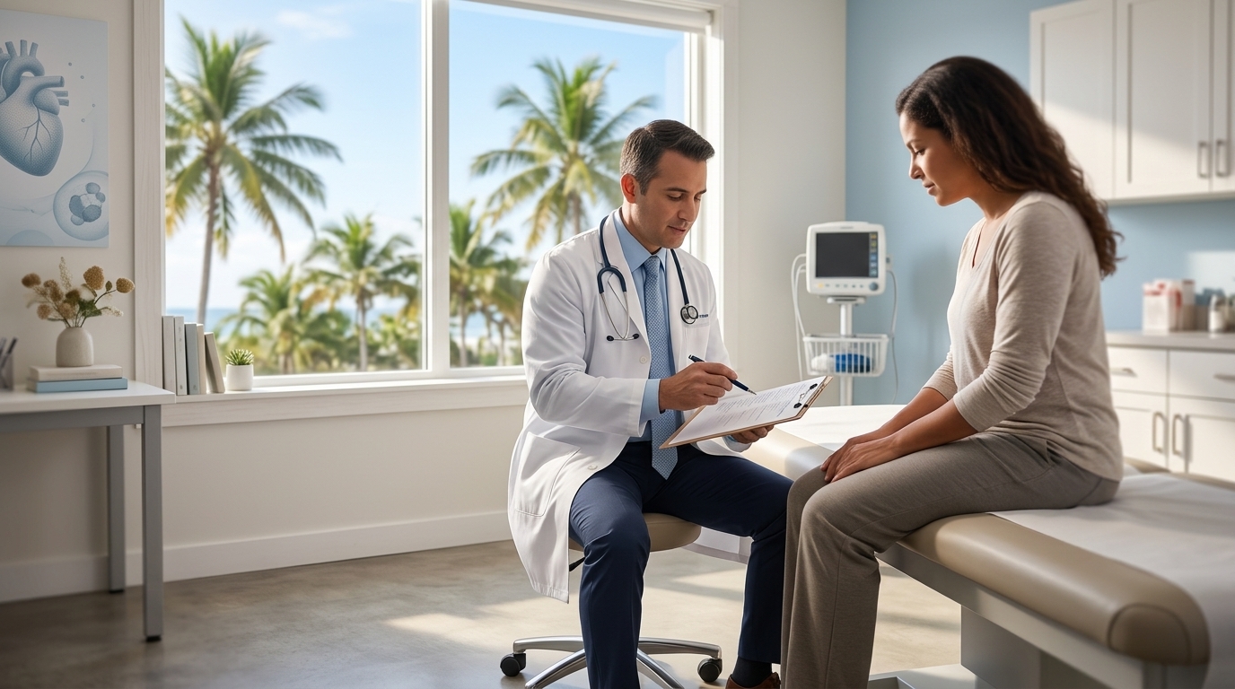 health consultation tips Sunrise — patient and clinician reviewing notes together during a health consultation — by Rosas Med