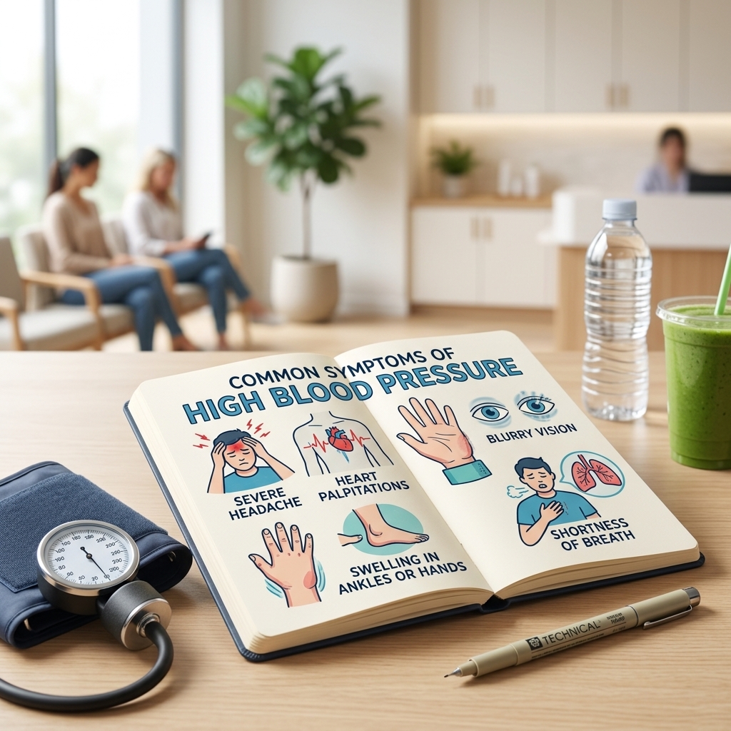 High Blood Pressure — infographic of high blood pressure symptoms — by Rosas Medical Center